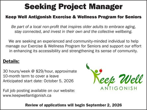 Keep Well Antigonish is hiring a Project Manager