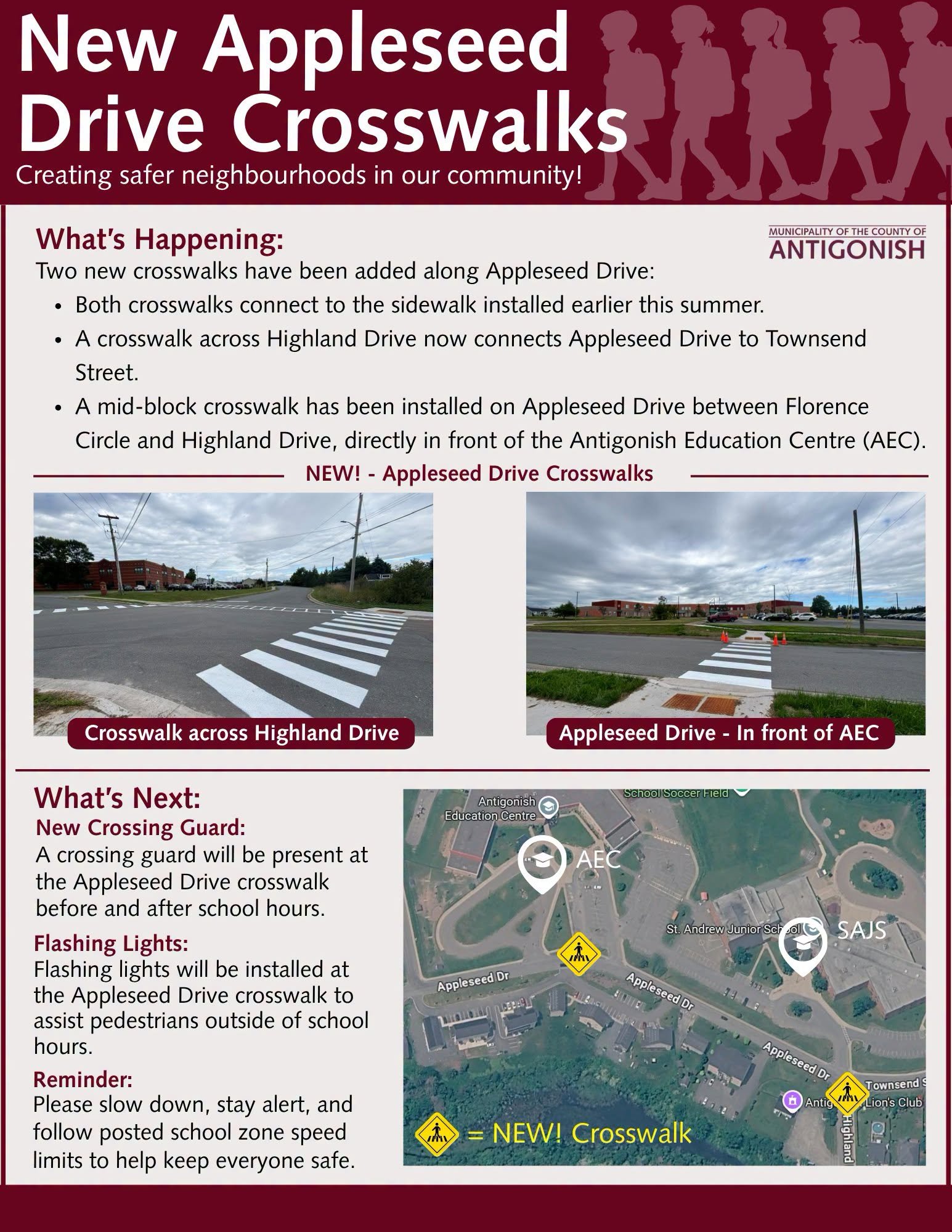 New Appleseed Drive crosswalks improve neighbourhood safety